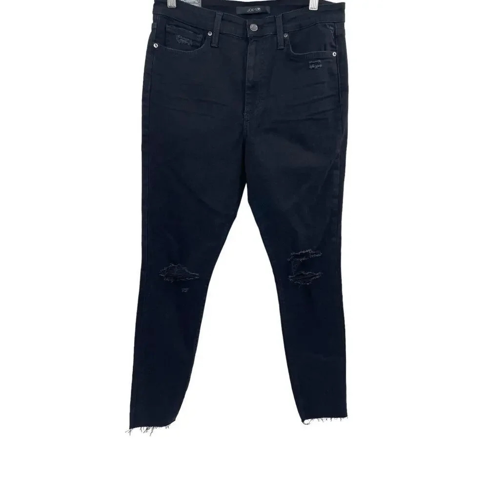 Joe's Flawless Womens Jeans Size 31 Black Denim High Rise Skinny Ankle